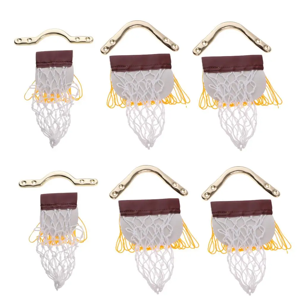

6pcs Children Pool Table Net Pockets Irons Bracket Set 4 Cornor+ 2 Sides