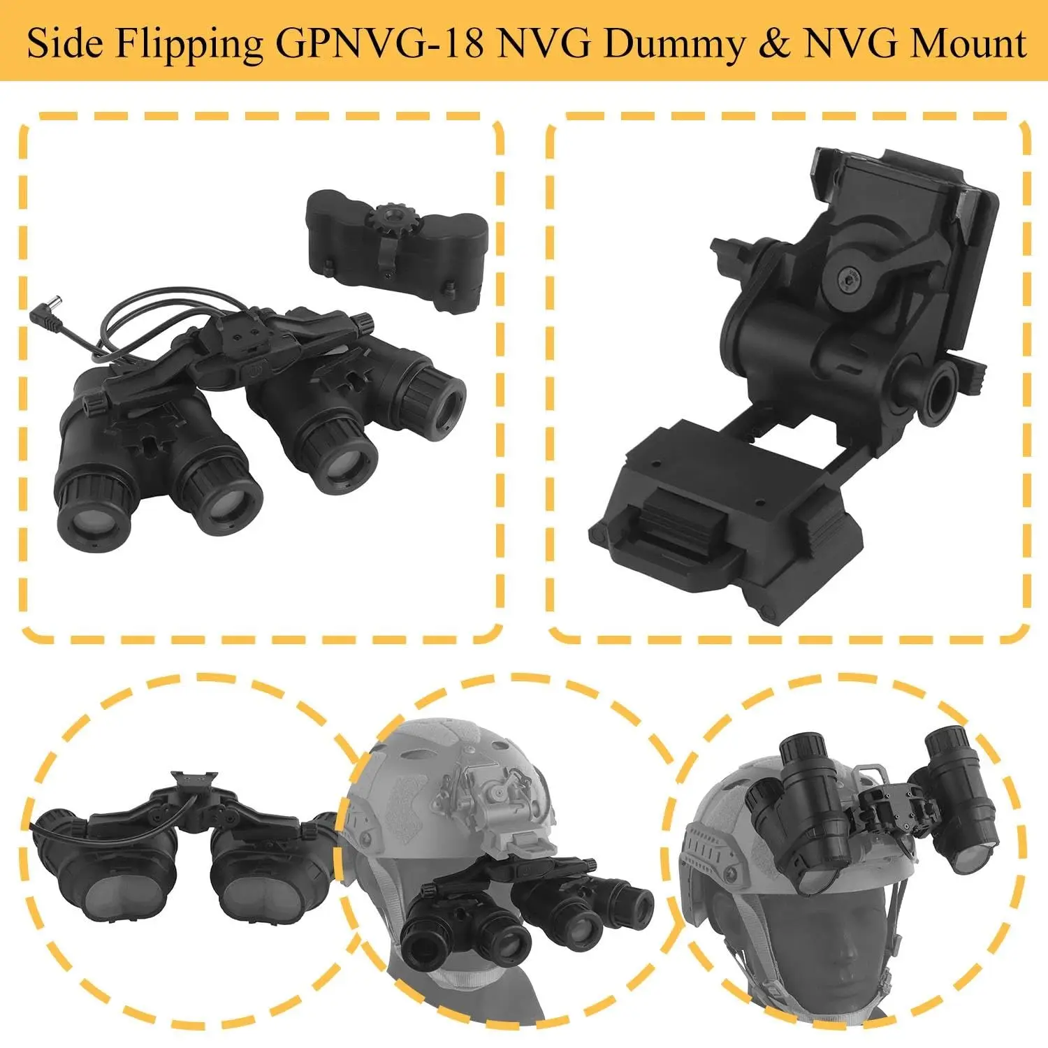 Juego funda camuflaje casco táctico Airsoft rápido PJ GPNVG-18 L4G24 - imagen 3