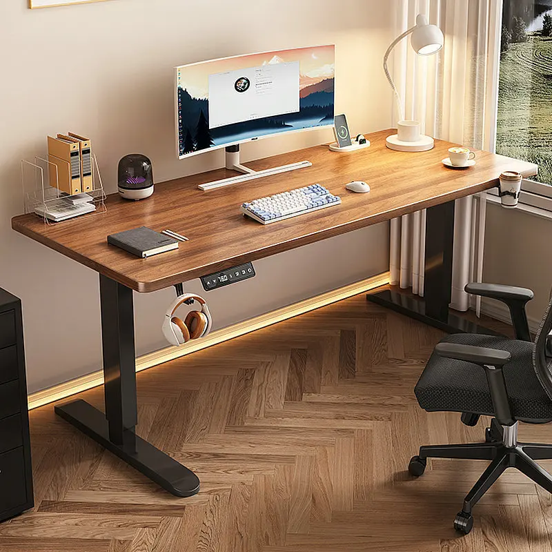 

Solid wood intelligent electric lifting table desktop computer table bedroom home desktop lifting desk desk study room