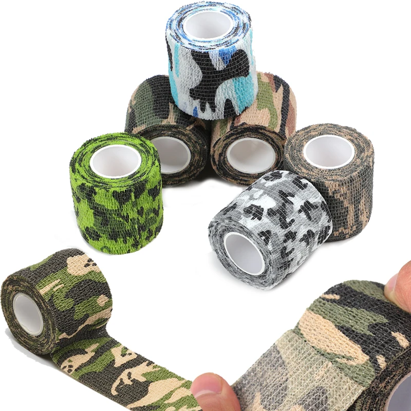 Elastic Wrap Tape Army Adhesive Outdoor Hunting Camouflage Stealth Tape Waterproof Wrap Durable Self Adhesive Elastic Bandage