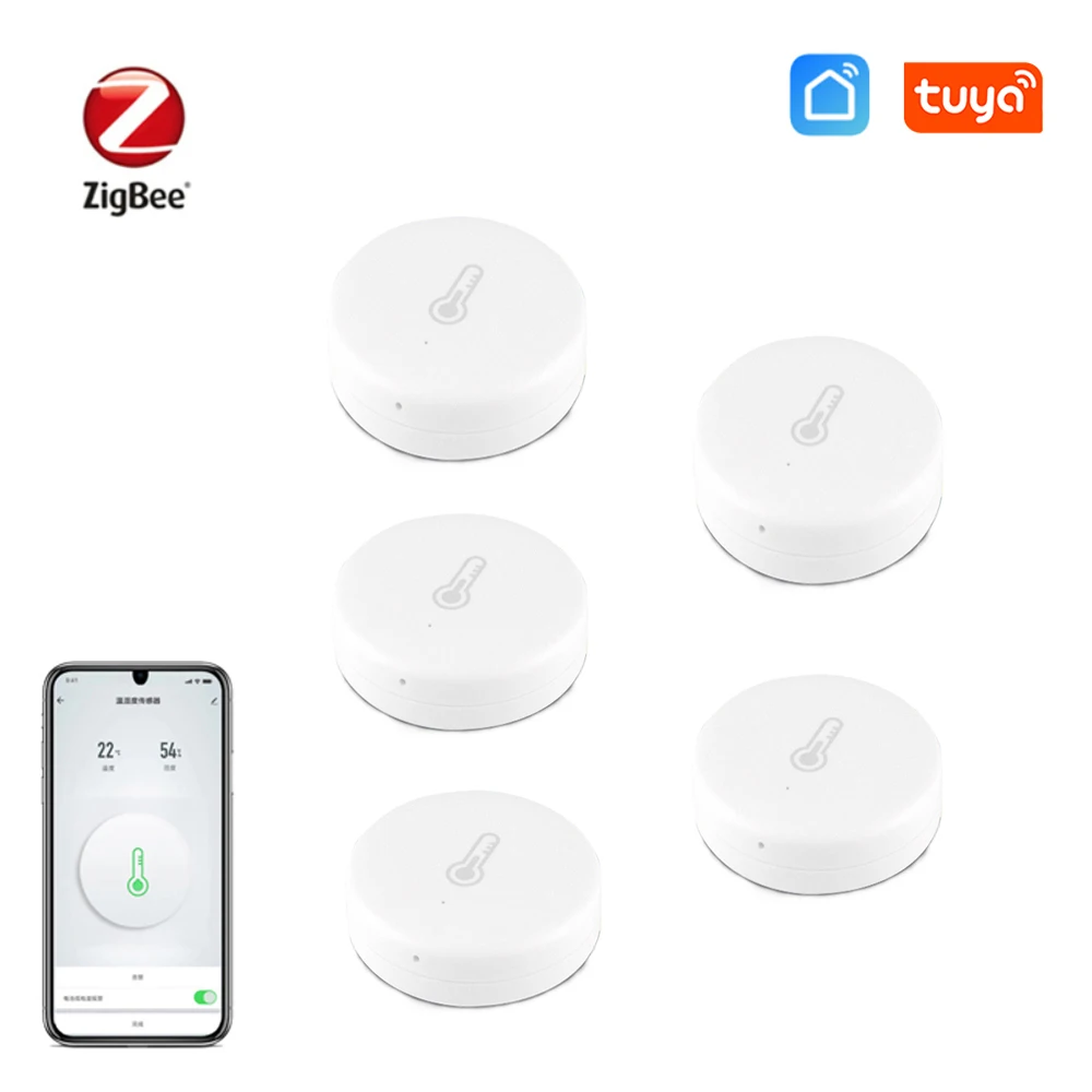 Tuya ZigBee Smart Temperature Humidity Sensor Indoor Thermometer Controller Monitor Detector with Smart Life Alexa Google Home