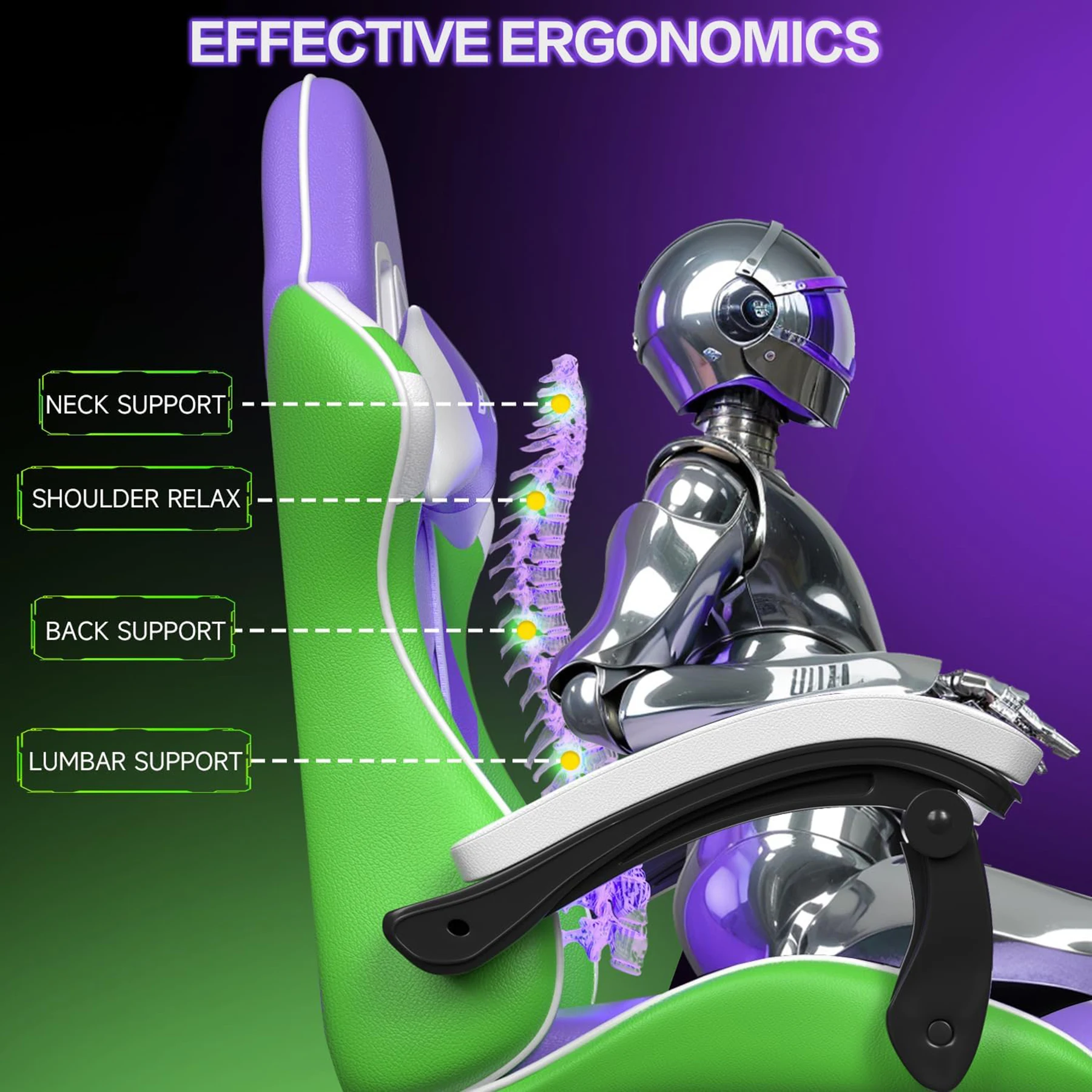 Krzesło do gier bigzzia, ergonomiczne krzesło do pracy na komputerze, krzesło biurowe, skórzane krzesło biurowe z wysokim oparciem, zagłówkiem i podparciem lędźwiowym