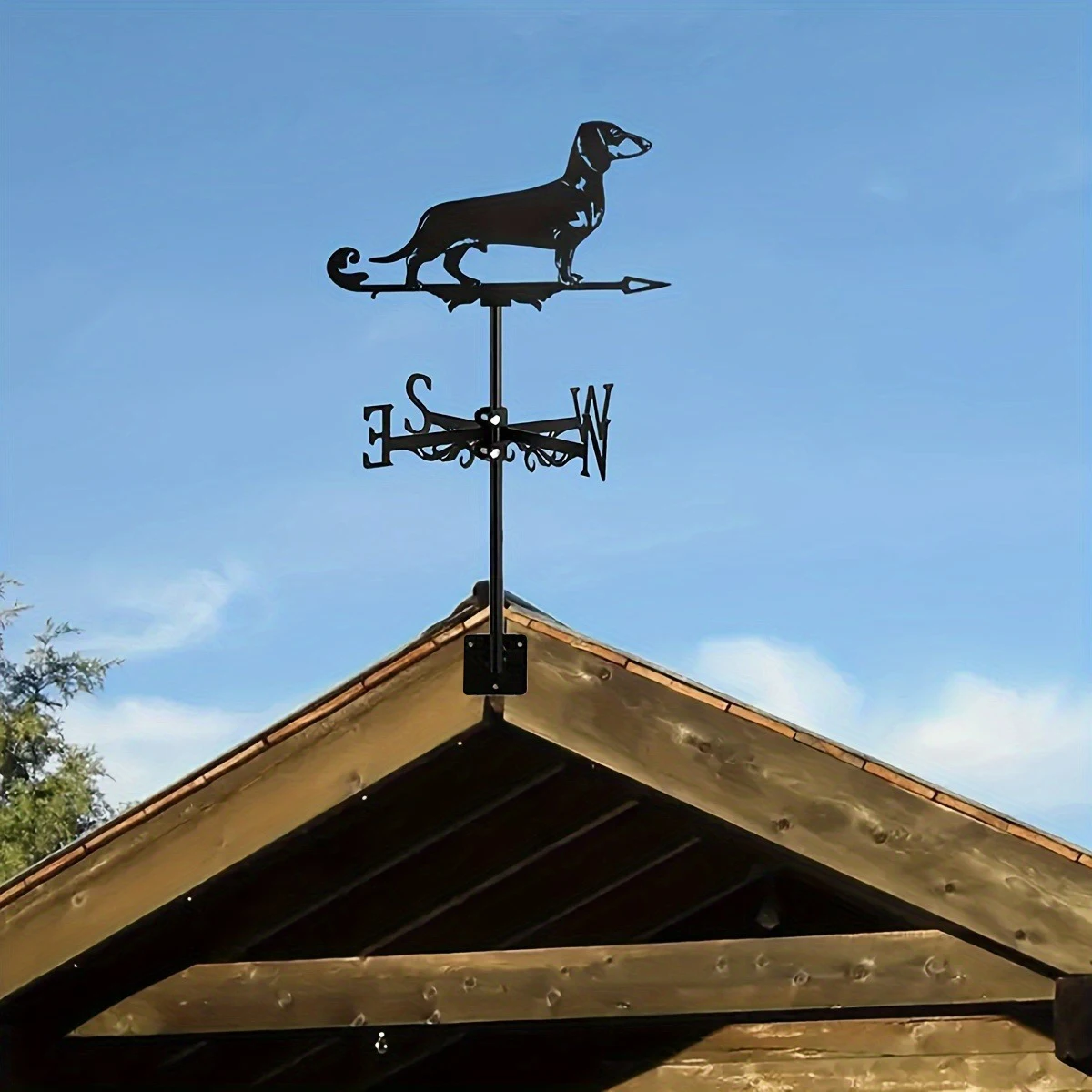 A Unique Metal Animal Dachshund Weather Vane - Providing The Perfect Garden Decoration for Your Home, Shed, Fence Post