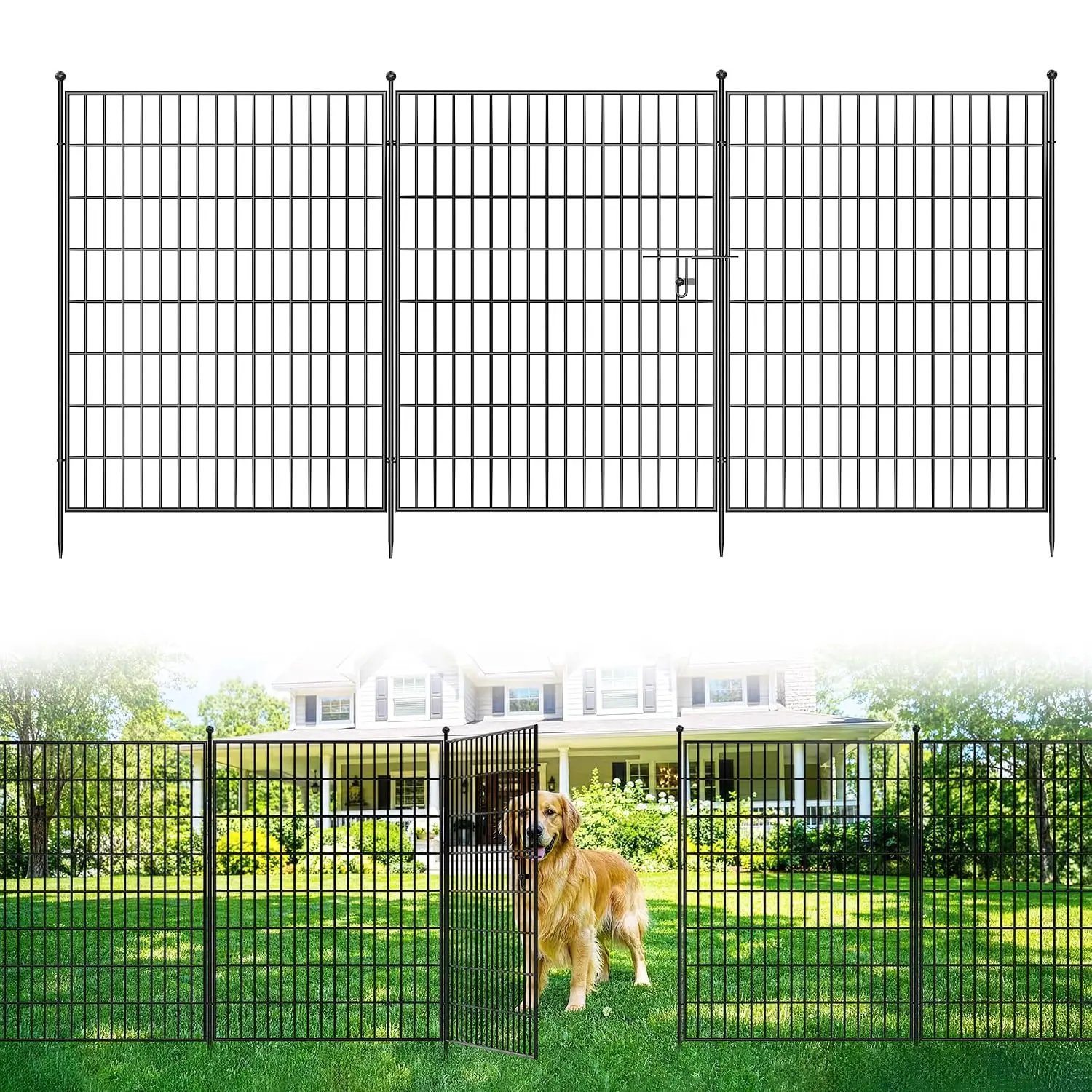 Garden Fence, 40in(h) x 11.8ft 5 Pack Garden Fencing Animal Barrier, Customized