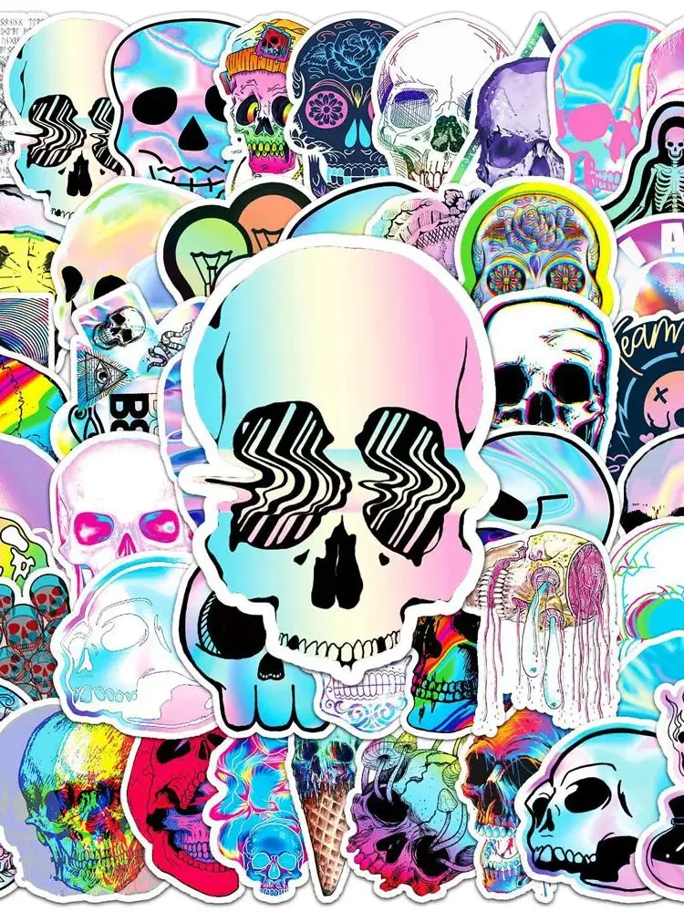 AliExpress Rspctou 10/30/50pcs Cool Cartoon Skull Waterproof Stickers Skateboard Car Phone Laptop Luggage Motorcycle Bike Decoration Sticker Decals