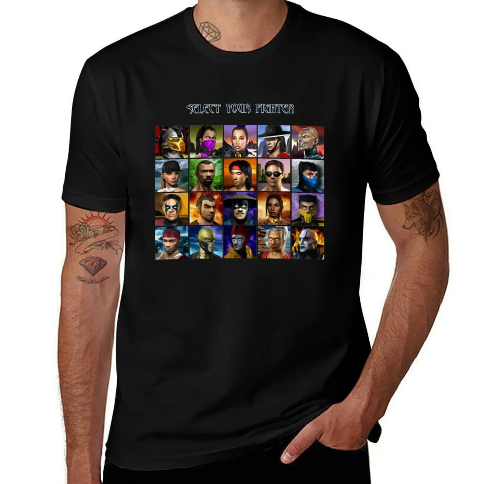 Mortal Kombat 4 Gold - Character Select T-Shirt Plus Size Basic Cotton T-Shirt