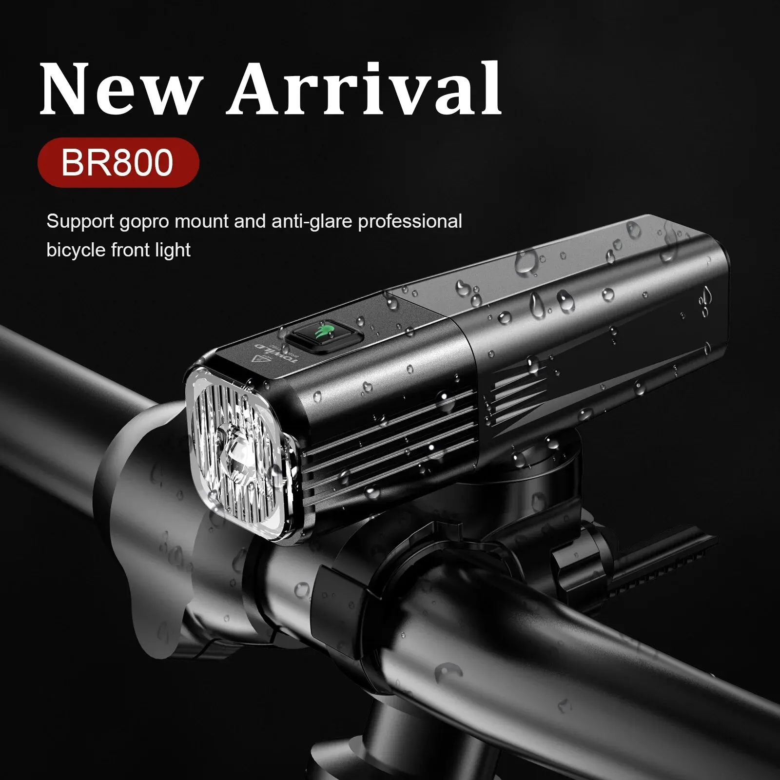 TOWILD BR800 Bike Light TypeC 18650 2000mAh Battery Changeable LED MTB Front Lamp Headlight Aluminum Flashlight Bike Accessories