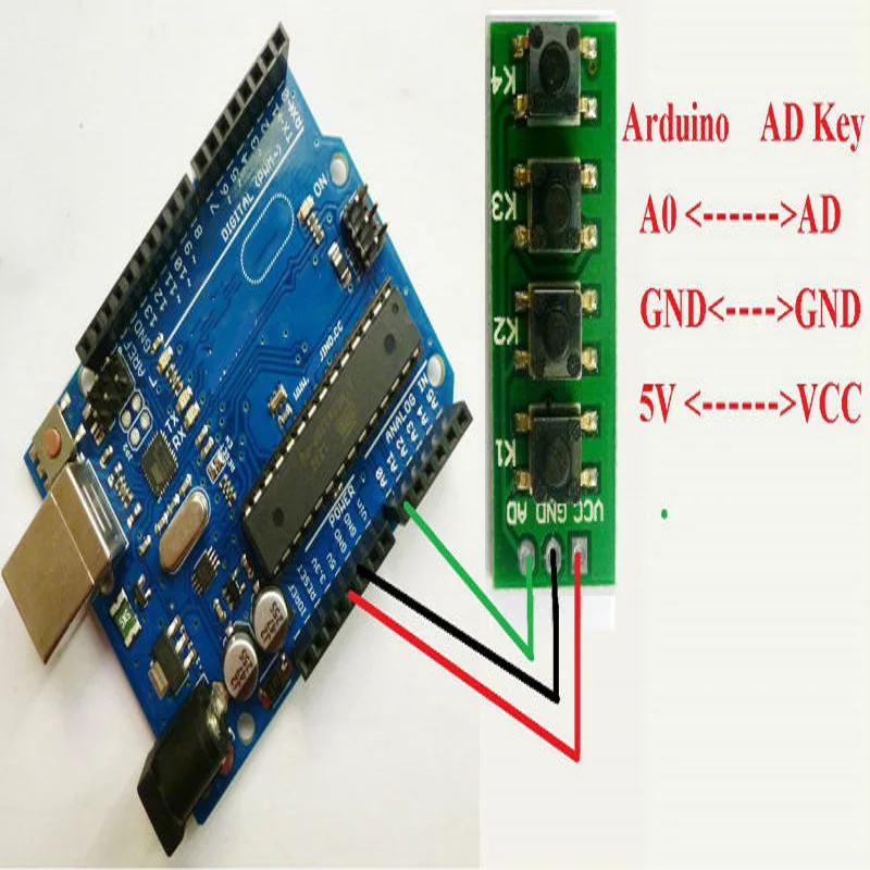 AD Keyboard Simulate Four Key Module Analog Button For Arduino MEGA2560 Sensor Expansion Board