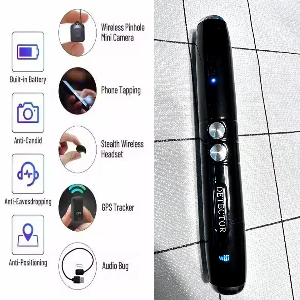 

Hidden Camera Full-band Laser Detectors with Sound Alarm,GPS Tracking Locator Bug Anti-Spy Device for Travel Hotels Offices Cars