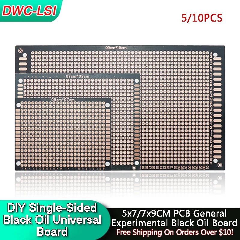 5/10PCS 5x7/7x9CM Single-Sided DIY Prototype Paper PCB General Experimental Black Oil Bakelite Board Electronic Welding Training
