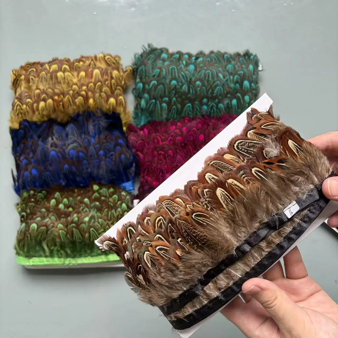 1/2/5/10M Natural Rooster Feathers Trim Tape Fringe Ribbon for Carnival Halloween Costume Wedding Dress DIY Sewing Decor