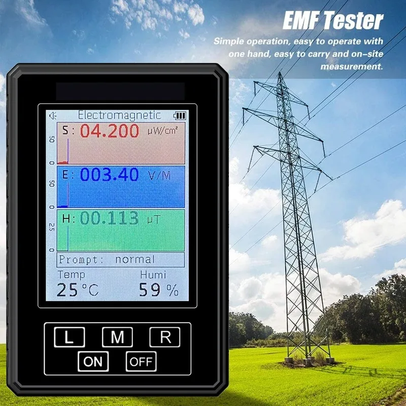 XR‑2 PRO Compact Handheld EMF Radiation Tester, Portable Electromagnetic Field Detector Dosimeter & Monitor
