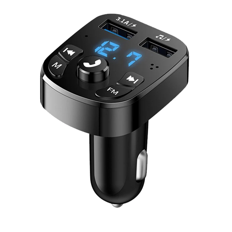 Car Bluetooth 5.0 Audio Player Dual USB For U Disk & Phone Charger Adapter Car FM Bluetooth Transmitter Receiver