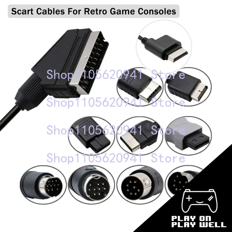 XXX   1PCS  1.8m RGB Scart Cable PS2 PS1 PS3  for SEGA Mega Drive Dreamcast Saturn Xbox 360