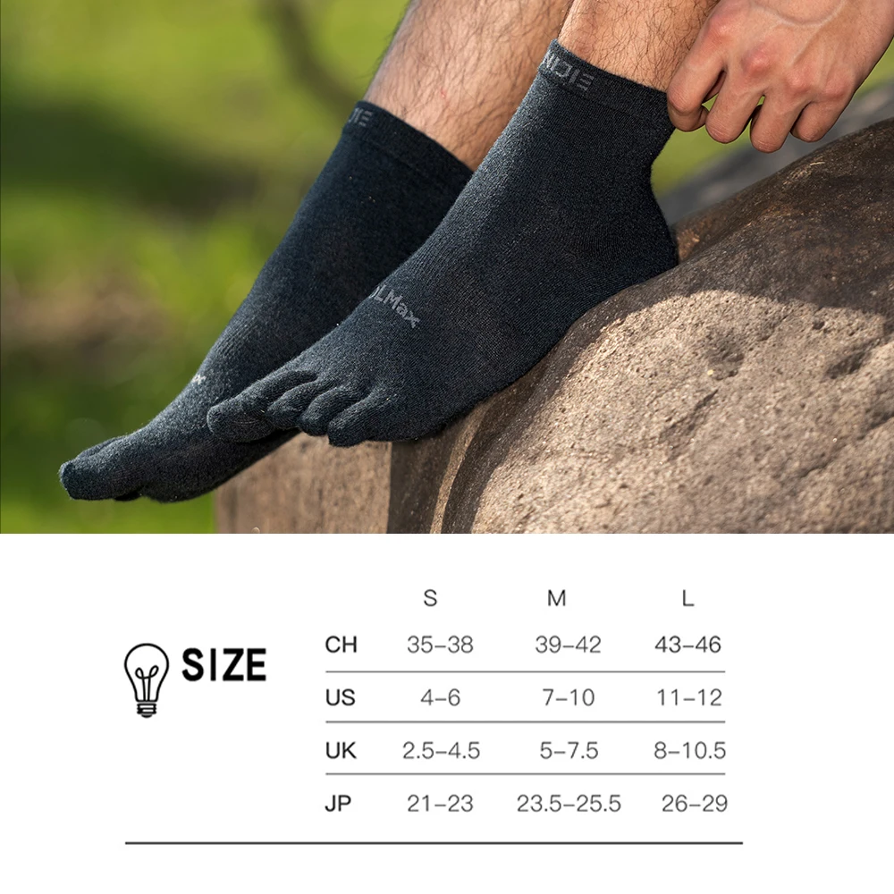 AONIJIE E4845 3 Pair/Set Unisex Toe Socks High Performance Athletic Running Five Finger Ankle Socks for Outdoor Climb Hiking