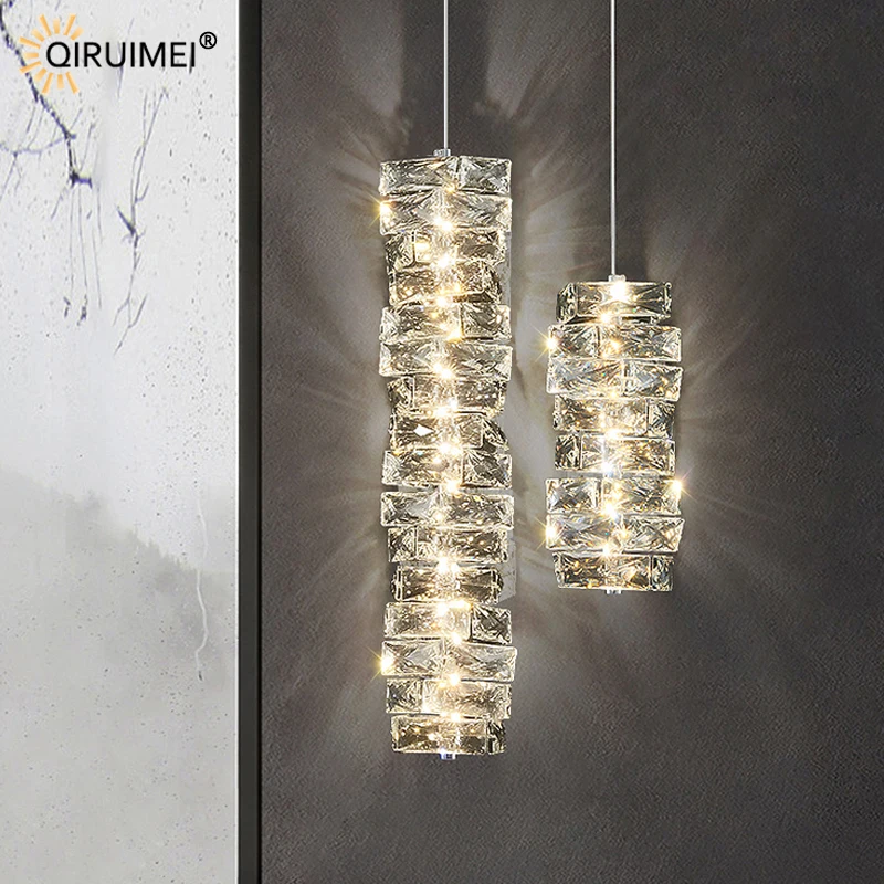 cristal claro brilhante novo moderno led luzes pingente sala de estar jantar quarto barra villa apartamentos lampadas iluminacao interior casa 01