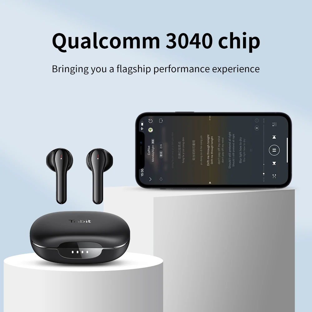 Tribit FlyBuds C2 auricolari Bluetooth Wireless 4 microfoni chiamata cancellazione del rumore chiamate cristalline auricolari 32H cuffie Playtime