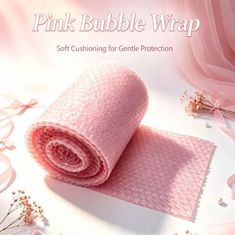 20x500cm Pink Heart-shaped Bubble Packaging Roll,shock-absorbing PE Buffer Film, Fragile Items,transportation Packaging Supplies