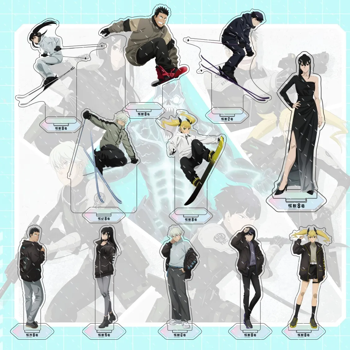 Anime Kaiju No.8 15cm personaje acrílico Mina Reno Kikoru Soshiro Kafka modelo de pie soporte decoración de escritorio regalo