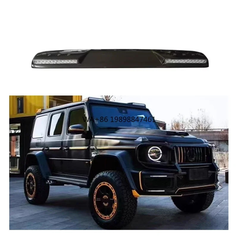 

High Quality Dry Car Carbon Fiber Body Kit Roof Light Spoiler for Mercedes Benz G W464 2019 + Roof Light Cover