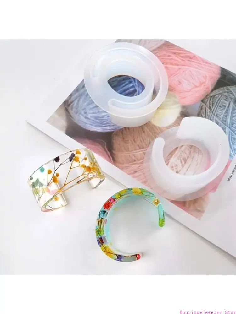 E1PE Bracelet Resin Mold C Font Silicone Jewelry Mold for Epoxy Casting Silicone Bang