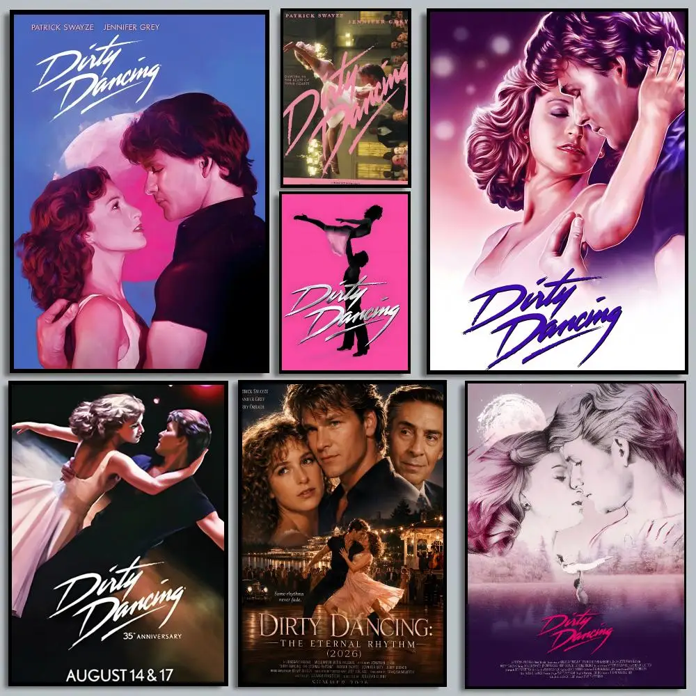 Dirty Dancing Movie Romantic Vintage Poster HD Waterproof Self-Adhesive For Living Room Gift Bedroom Hallway Wall Decor