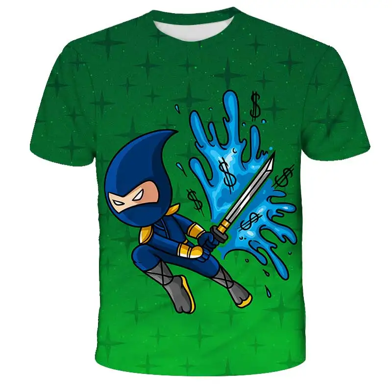 

2023 New Ninja Kidz Kids Clothes Short-sleeved T-shirts Children Sweatshirt Cartoon Ninjas Teenager Tops Boys Girls Clothing