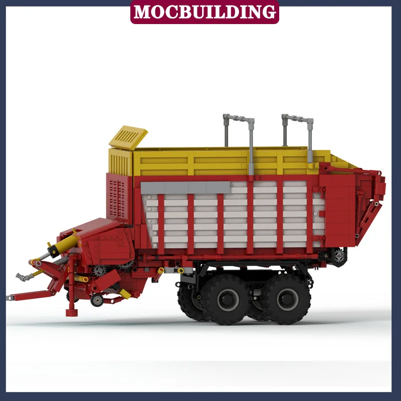 MOC City Technology Loading Truck 1:17 Silage and Harvest Transport Wagon Model Building Block Assembly Collection Toy Gifts