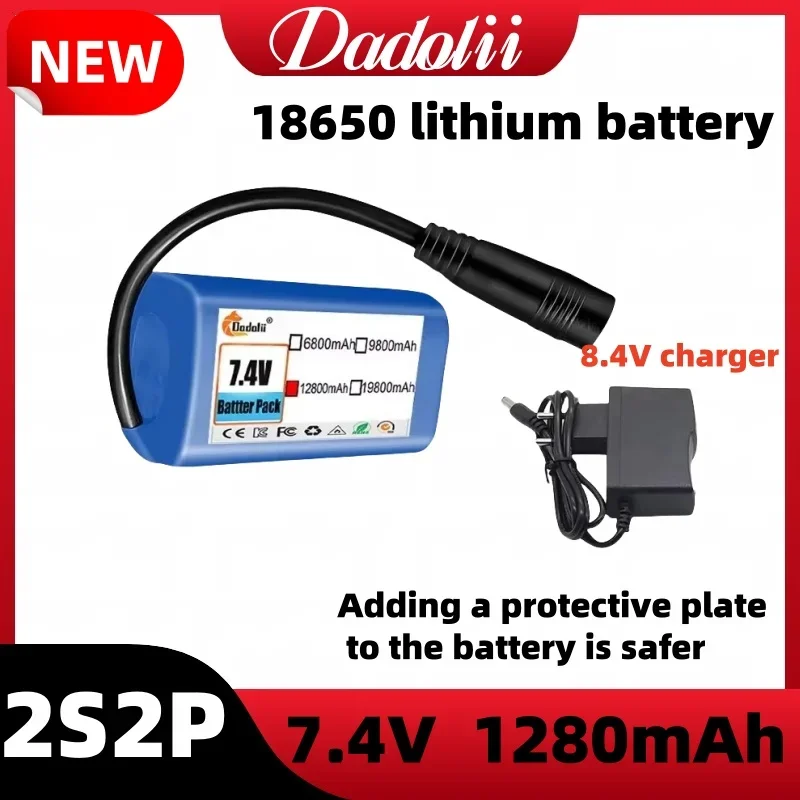 

7.4V 2S2P 12800Mah Battery For V020 V900 2011-5 V007 C18 H18 V18 D18B FX88 Remote Control RC Fishing Bait Boat Battery Parts