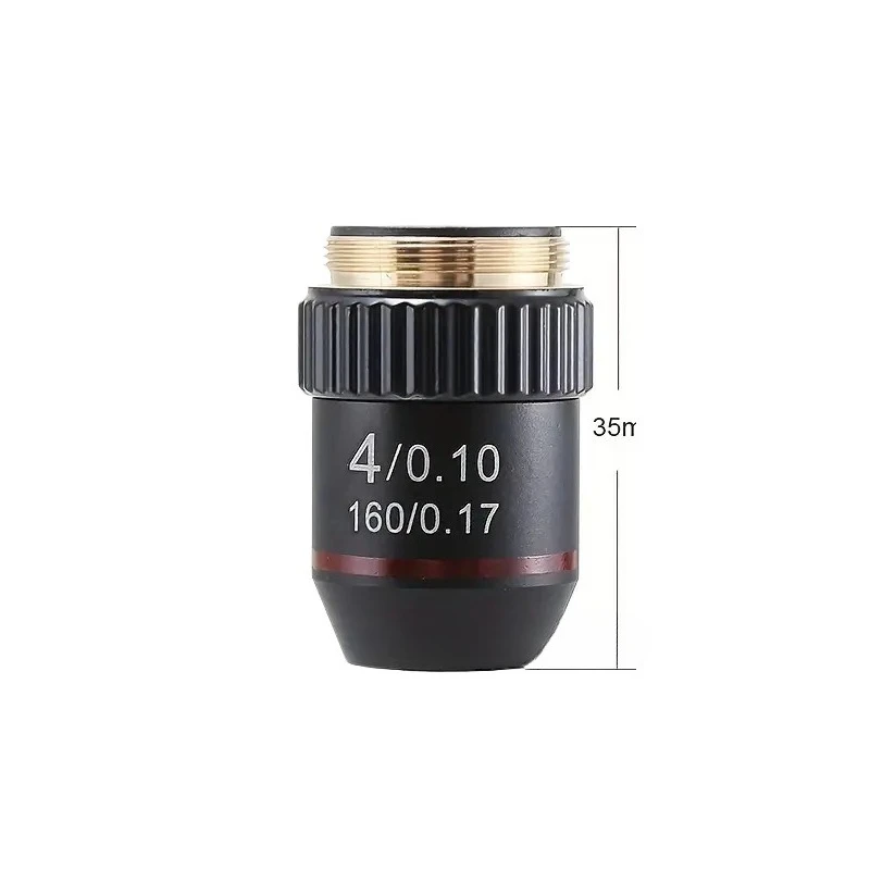 Metal Copper Achromatic Optical Microscope Objective 4X 10X 20X 40X 60X 100X