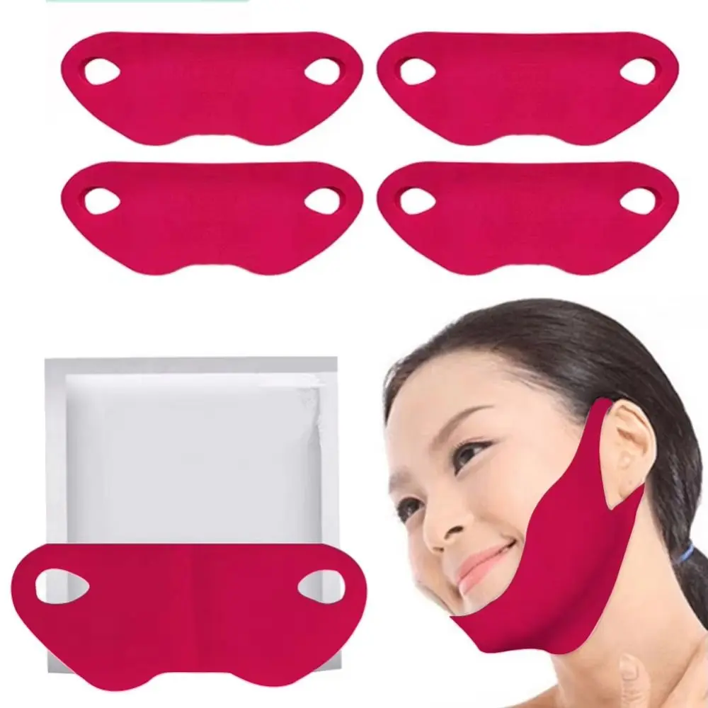 5 sztuk/opakowanie Maska do liftingu twarzy w kształcie litery V Narzędzie do ujędrniania linii V Maska do liftingu twarzy Miękki żelowy pielęgnacja twarzy Maska wyszczuplająca twarz