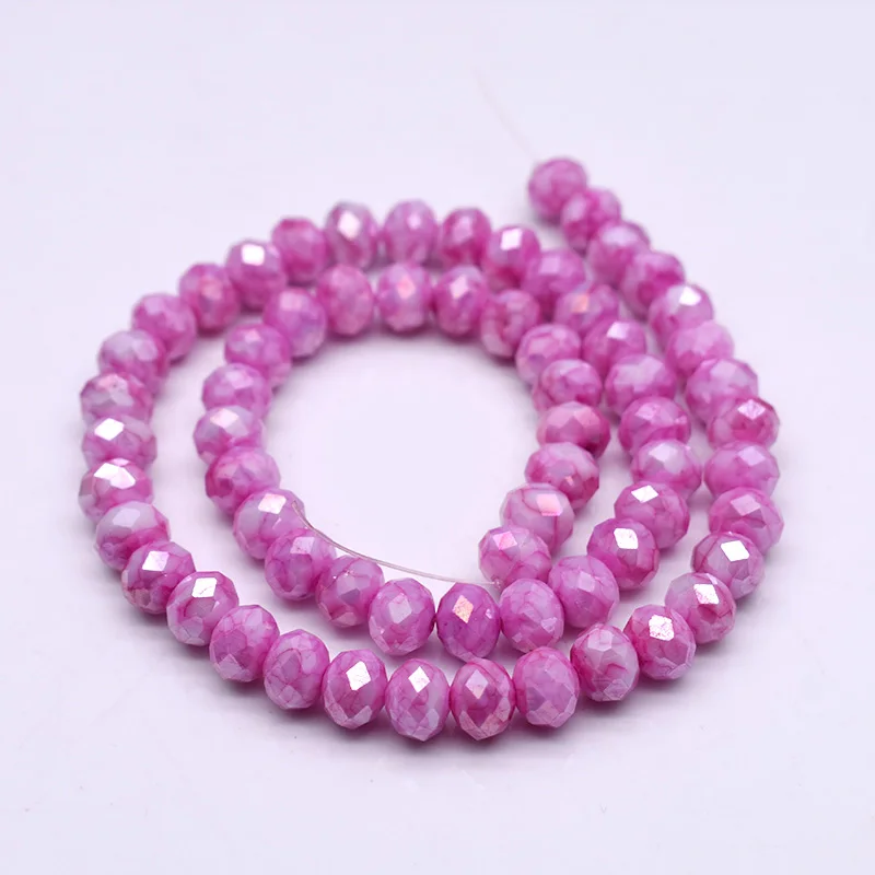 8mm Rondelle Crystal Glass Beads Color Faceted Loose Spacer Glass Beads for Jewelry Making DIY Necklace