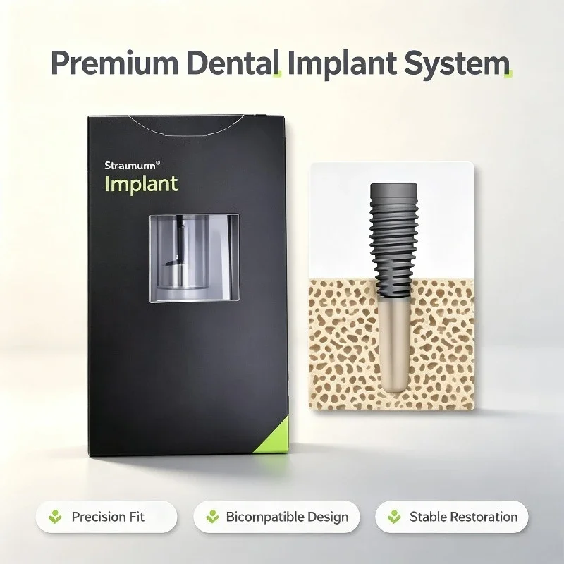 1Pcs Straumann BLT Bone Level Tapered Implant, Roxolid® Ti-Zr Alloy, SLActive® Surface for Dental Restoration
