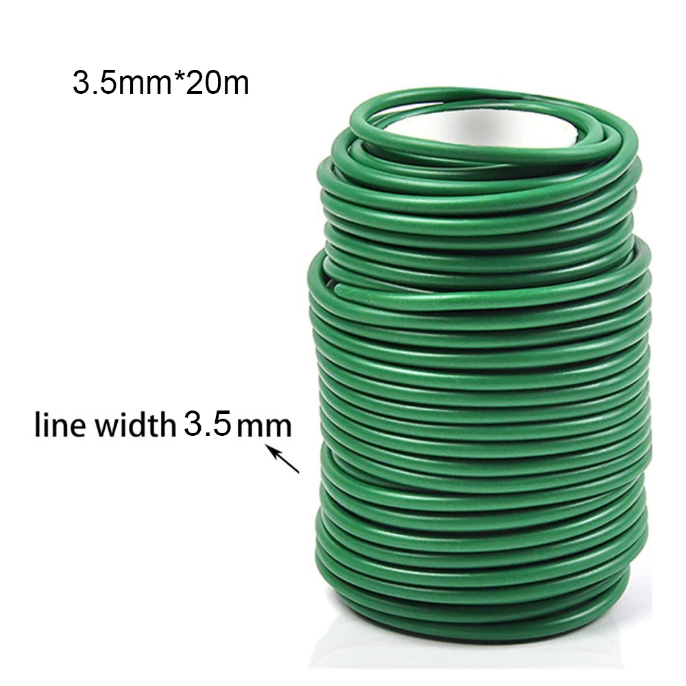 Flexible Green Plant Tie Wire Two Size Options 28mm 10m and 35mm 20m Soft PVC Covered Wire for Garden Plant Support