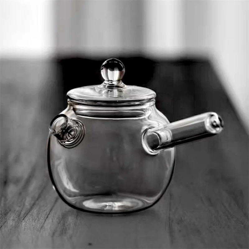 Japanese Style 120ml Side Handle Small Glass Teapot With Filter One Person Drinking Tea Pot Household Kung Fu Tea Set Teaware view 4