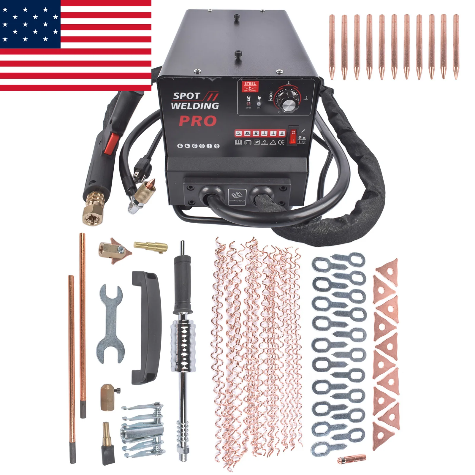 AP03 Spot Welder Dent Puller Machine Dent Repair Kit Auto/Manual Welding 6 Modes 110V
