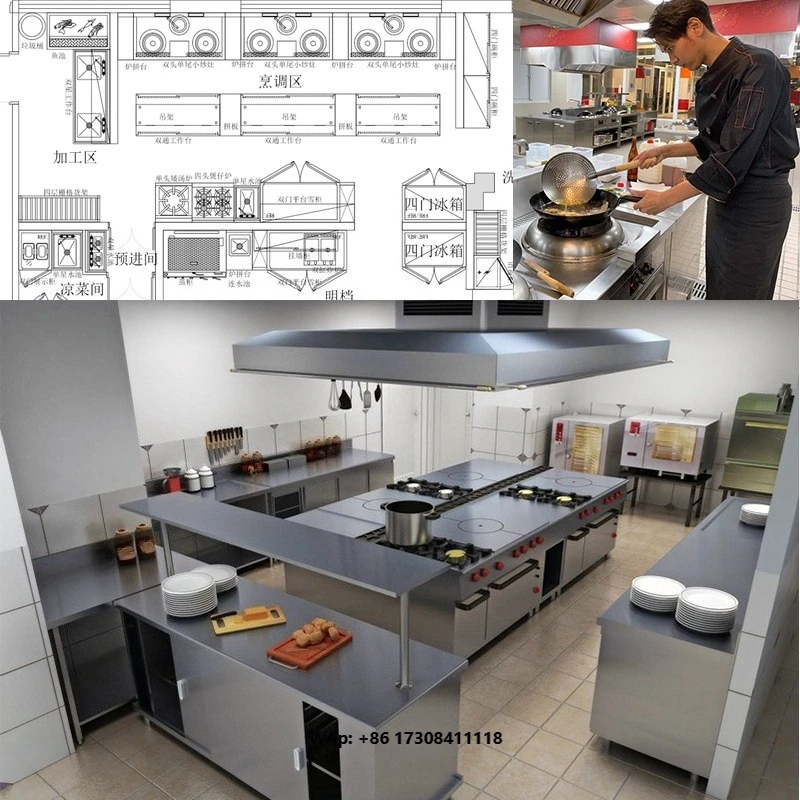 Complete Kitchen Cooking Equipment Stainless Steel Hotel Supplies Restaurant Equipment