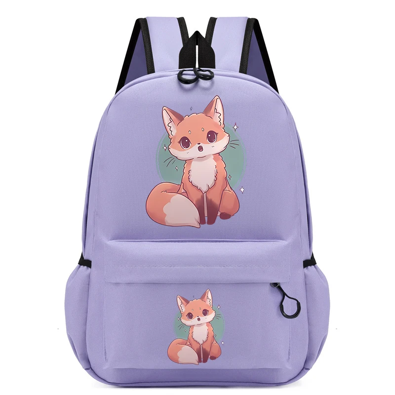 Fox Print Backpack School Bag Girl Back Pack for Children Kid Child Teenager Female Schoolbag Primary Women Bagpack Teen Bookbag