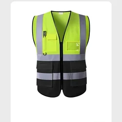 Gilet di sicurezza riflettente logo stampato personalizzato gilet da cantiere maglia traspirante traffico tuta fluorescente protettiva oversize