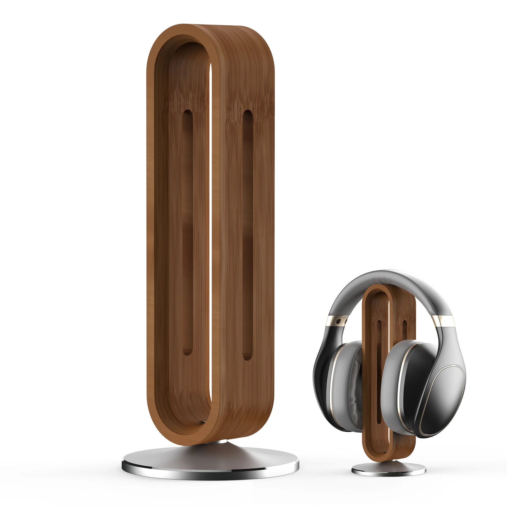 

Подставка для наушников на стол из яркого дерева, держатель для гарнитуры из бамбука и алюминия, подставка для всех наушников