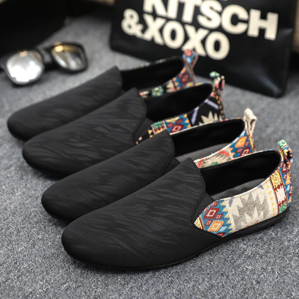 مجموعة خريف 2025 أحذية بدون كعب مستوحاة من الصين باللون الأسود أحذية رجالية عصرية على الطراز العتيق أحذية عمل رجالية متعددة الاستخدامات #3