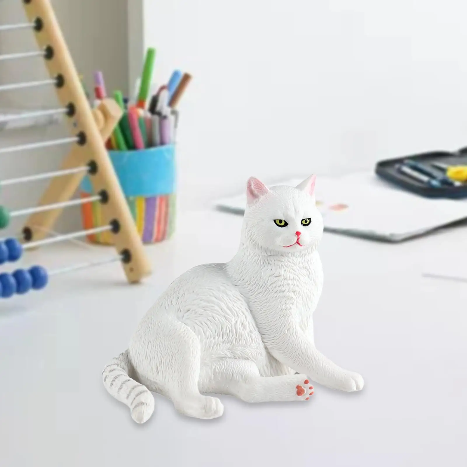 

Simulation Cat Model Figure, Miniature Cat Statue, Realistic Kitten Toy,Cake Topper for Girls Birthday Gifts