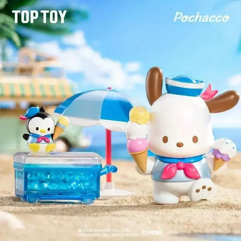 Top Toy Sanrio Pochacco Caixa Cega Mistério Presente Surpresa Estilos Aleatórios Férias Praia Série