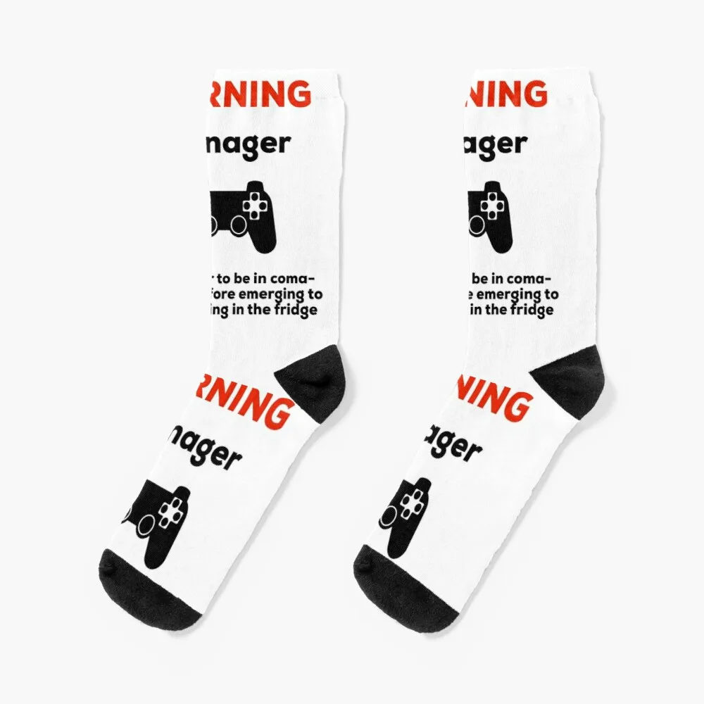 

Warning Teenager - Video Games and Food Socks Heated Socks Men Gift