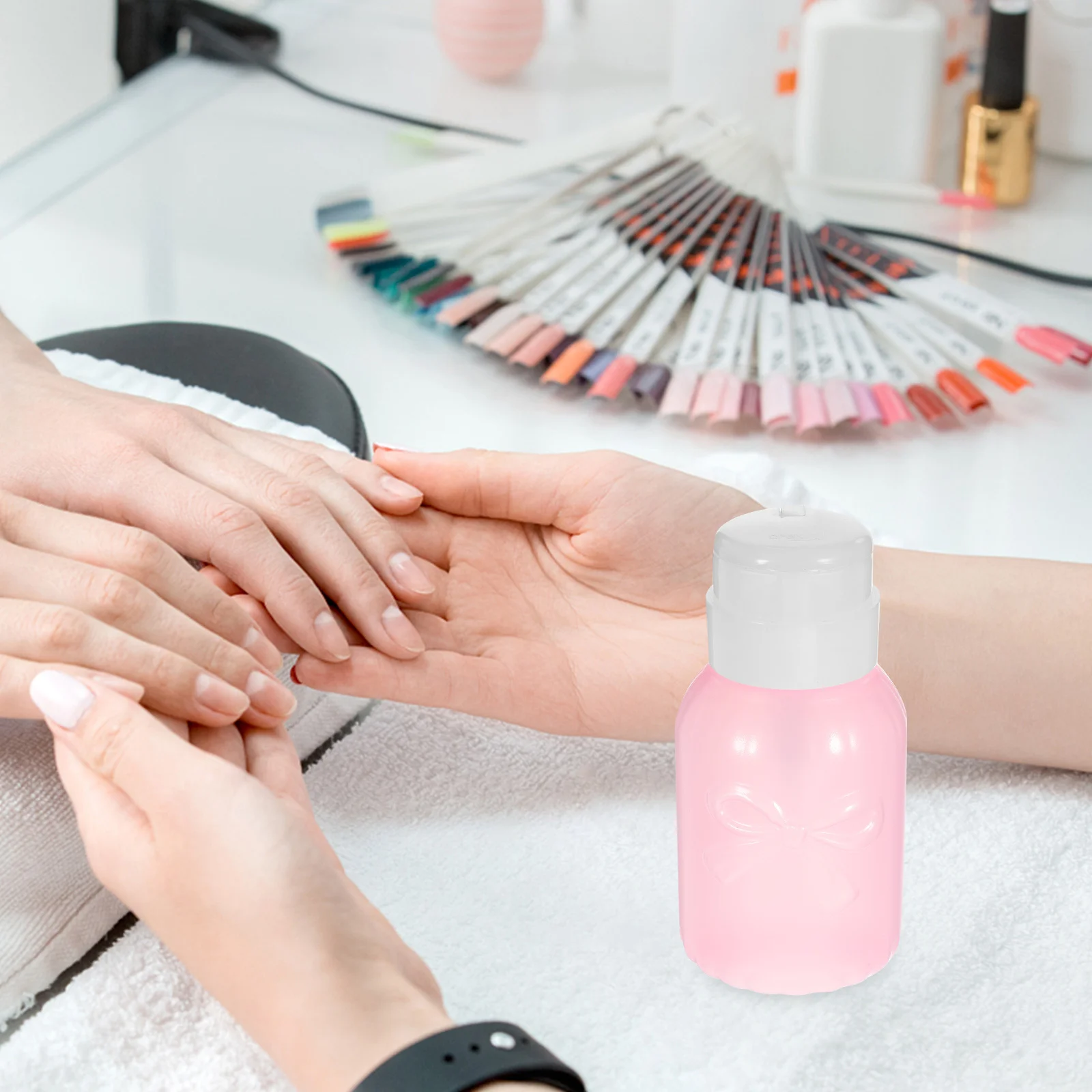 

2Pcs Press Bottle Makeup Remover Dispenser 250ml Leak Proof Push Down Pump Stylish Travel Containers Push Down Pump Dispenser