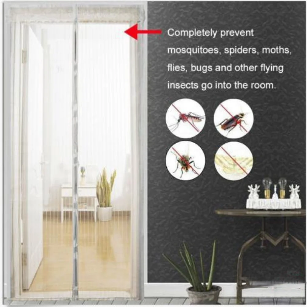 New Magnetic Screen Door Curtain Summer Anti Mosquito Insect Fly Bug No Punching Curtains Automatic Closing Door Screens Mesh