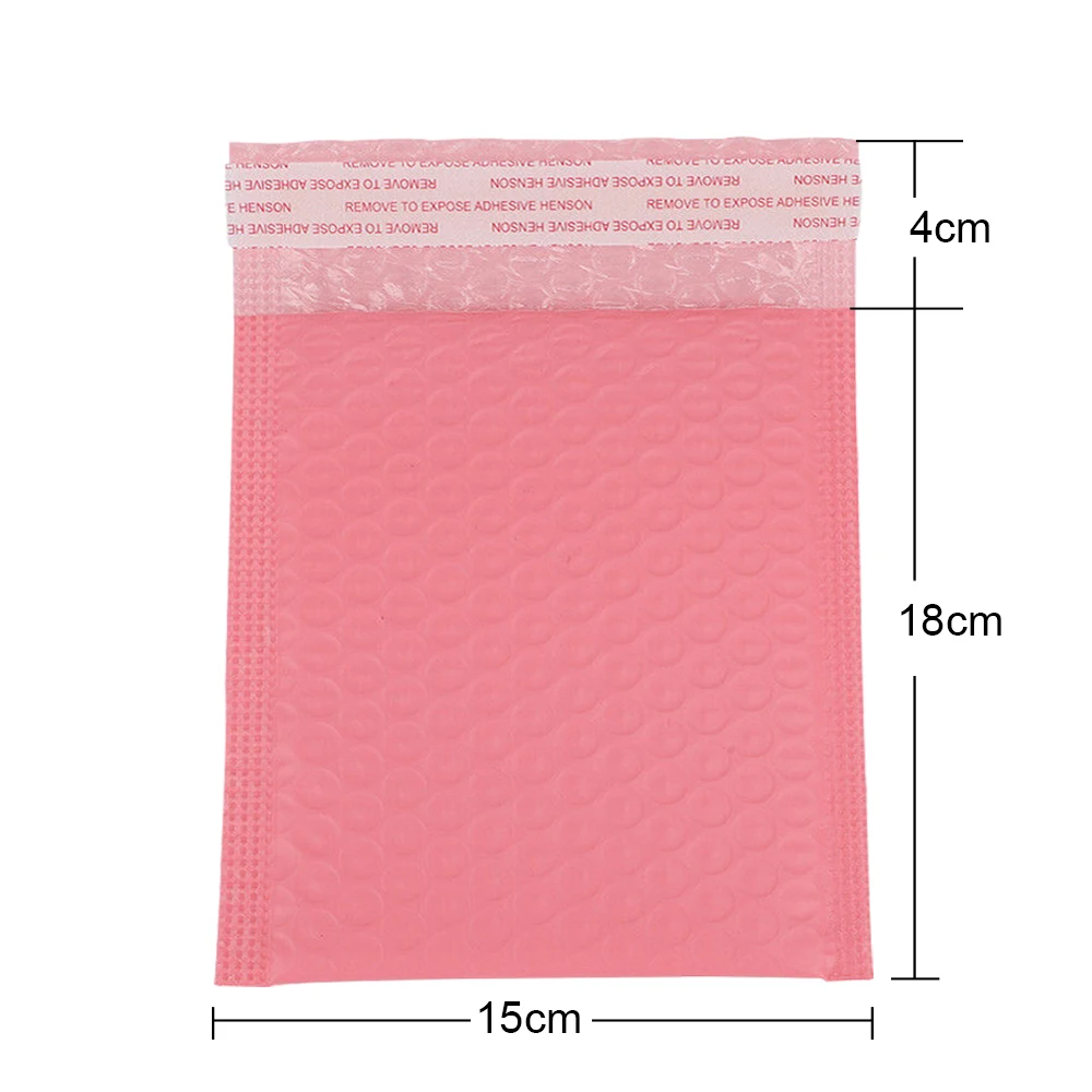 100pcs Bubble Mailers Padded Envelopes Pearl Film Gift Present Mail Envelope Bag For Book Magazine Lined Mailer Self Seal Pink image 3