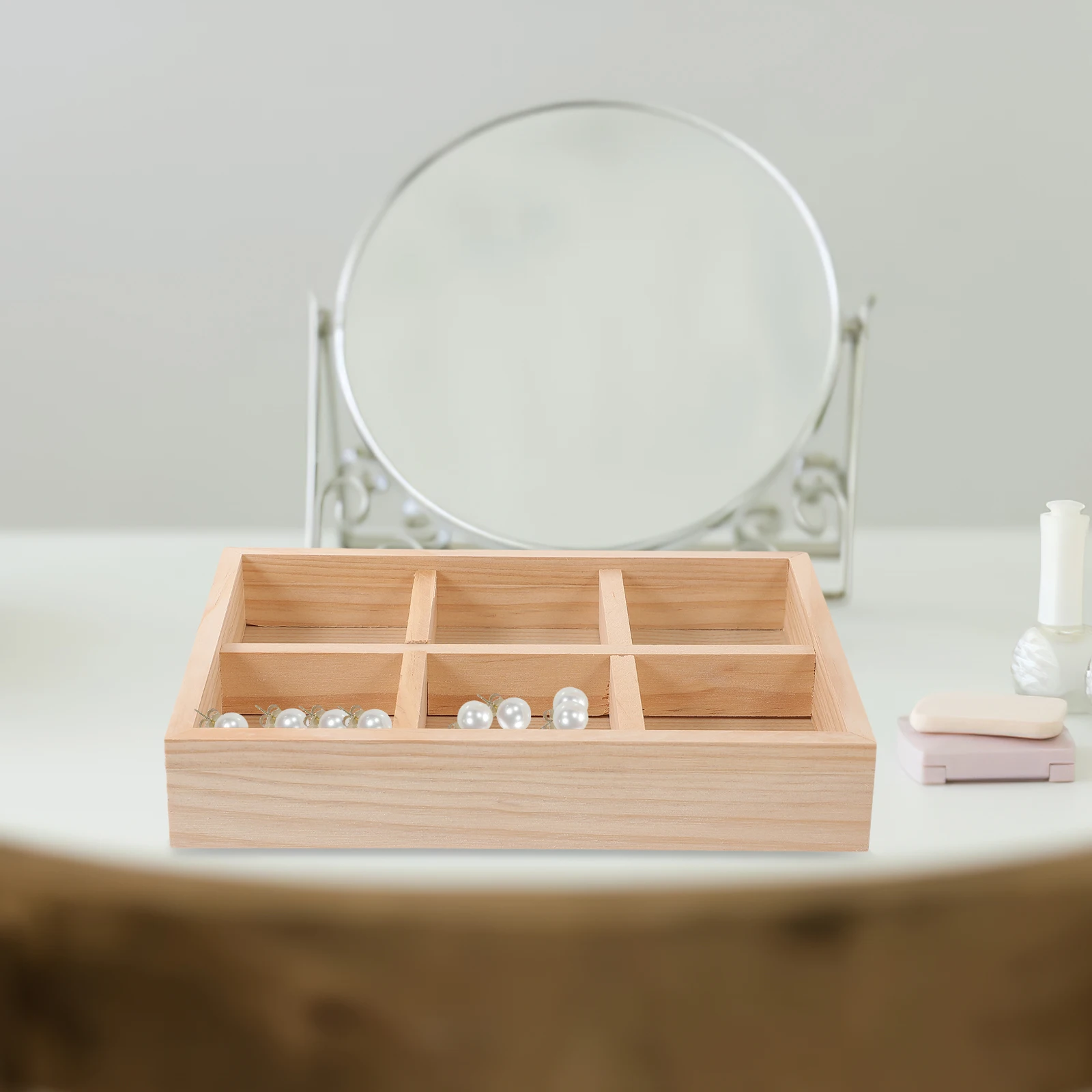 

Pine Wood Jewelry Storage Tray and Decoration Trinket Accessory Ring Holder Rings for Display