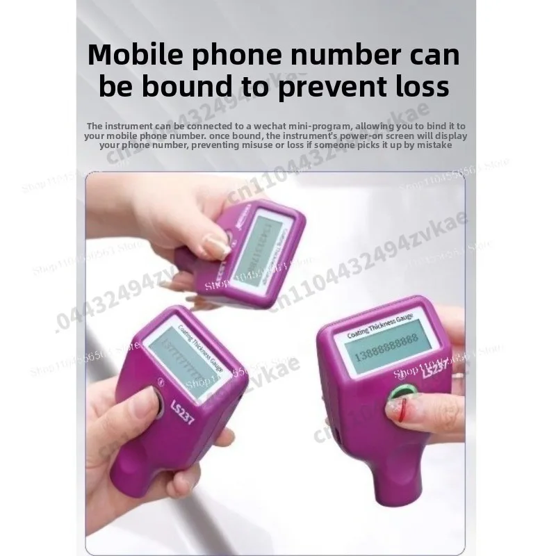 Type-C Charging Car Paint Thickness Gauge (LS237) - 3-Color Rotatable Screen, Tests Ferrous/Putty/Auto Coating