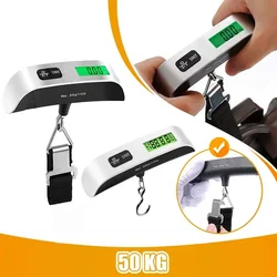 Portable High Precision Scale Digital LCD Display Suitcase Travel Bag Hanging Steelyard Hook Balance Scale Tools 110lb/50kg